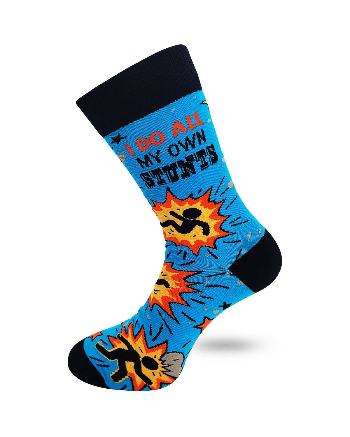I Do All My Own Stunts Men's Novelty Crew Socks — Fabdaz