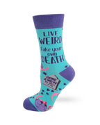 Live Weird, Fake Your Own Death Possum Women's Crew Socks — Fabdaz