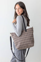 Retro Plaid Tote / Shoulder Bag