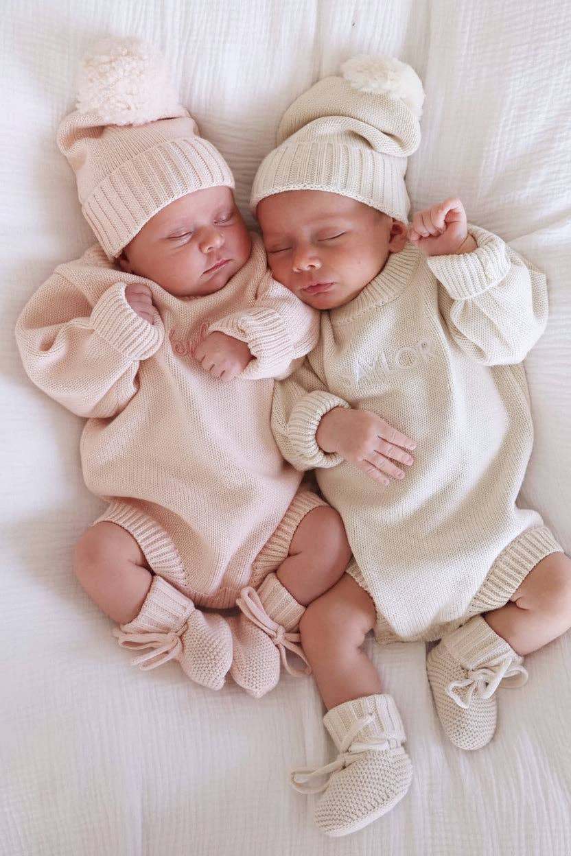 Knit Baby Booties | Ash — Caden Lane Baby Accessories
