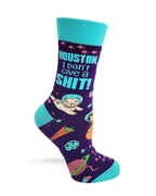 Houston I Don't Give a Shit Women's Crew Socks — Fabdaz
