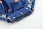 Blue Pumpkin Print Knit Smocked Romper — Lil Cactus Baby & Toddler Outfits