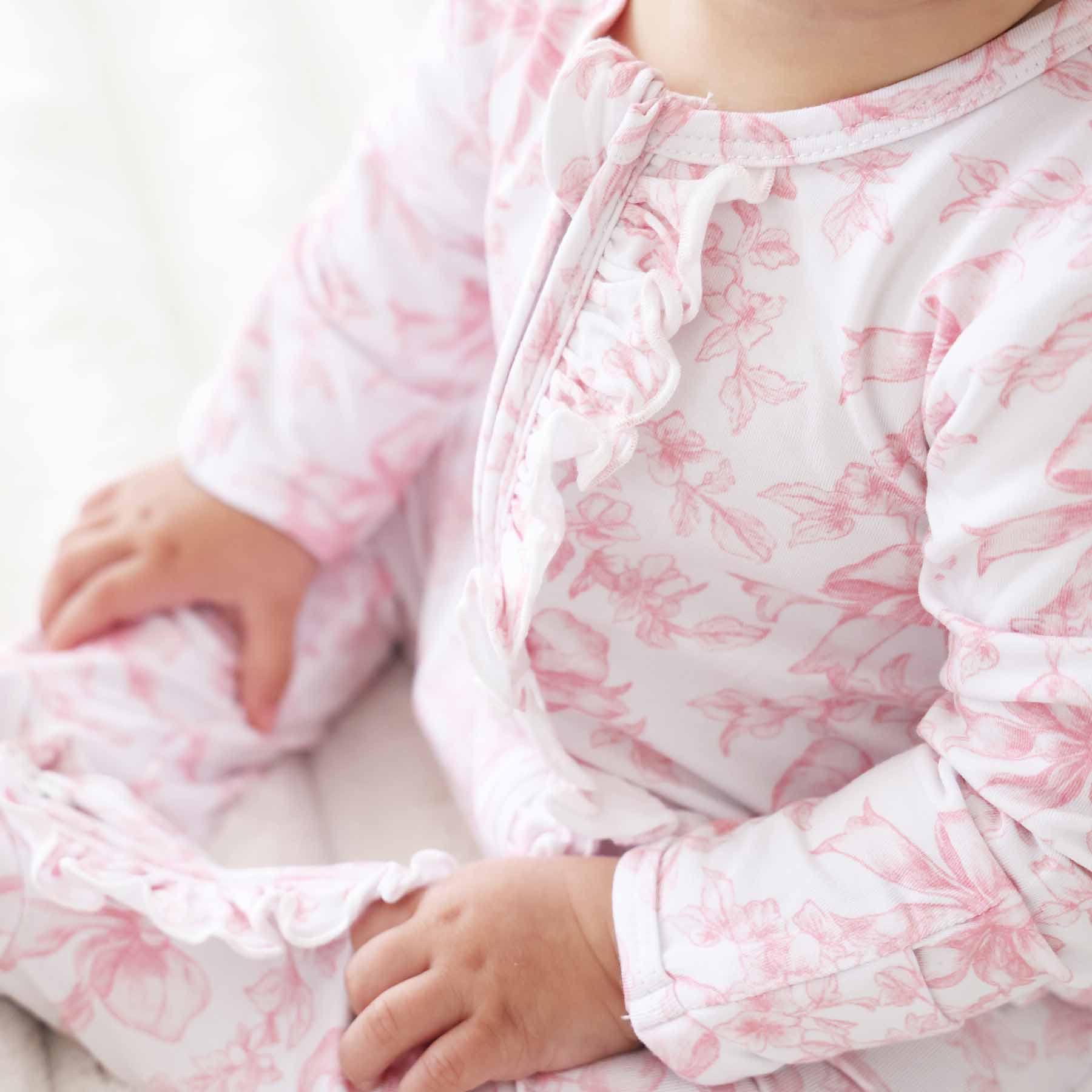 Fancy Frills Ruffle Zipper Footie — Caden Lane Baby Sleepwear