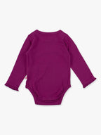 Baby Girls Plum Tart Knit Long Sleeve Ruffle Bodysuit — RuffleButts + RuggedButts Baby & Toddler Outfits