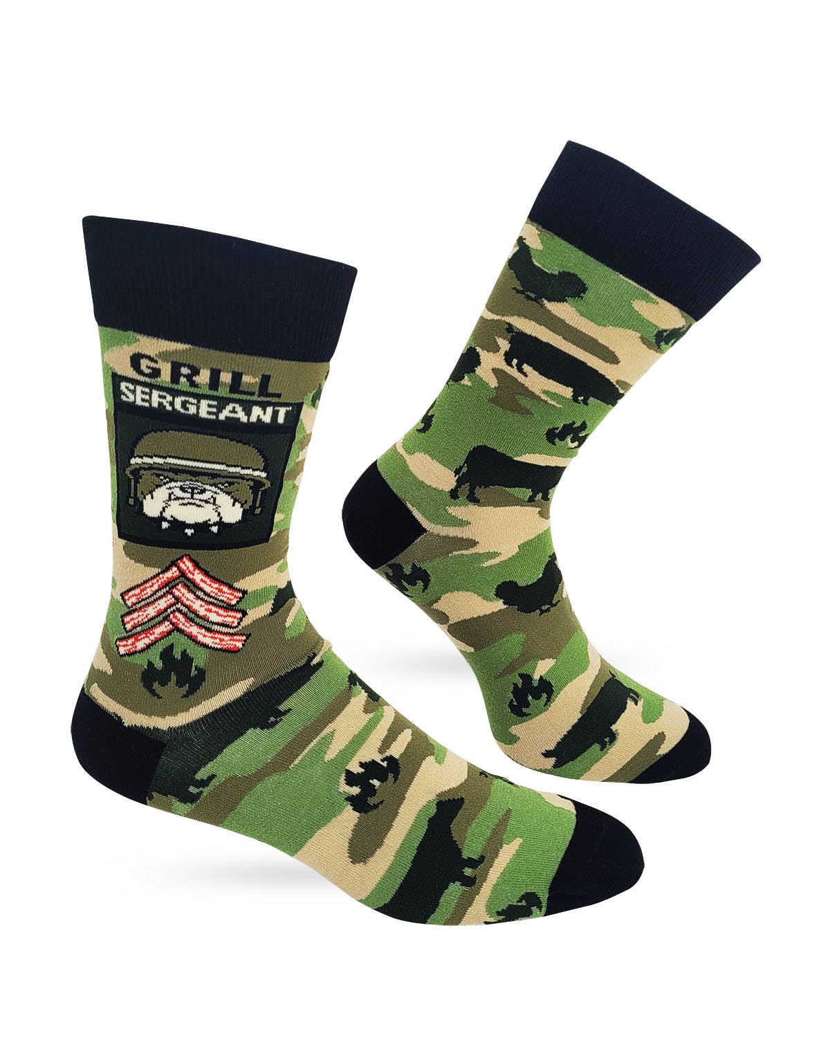 Grill Sergeant Cookout Grilling BBQ Men's Novelty Crew Socks — Fabdaz