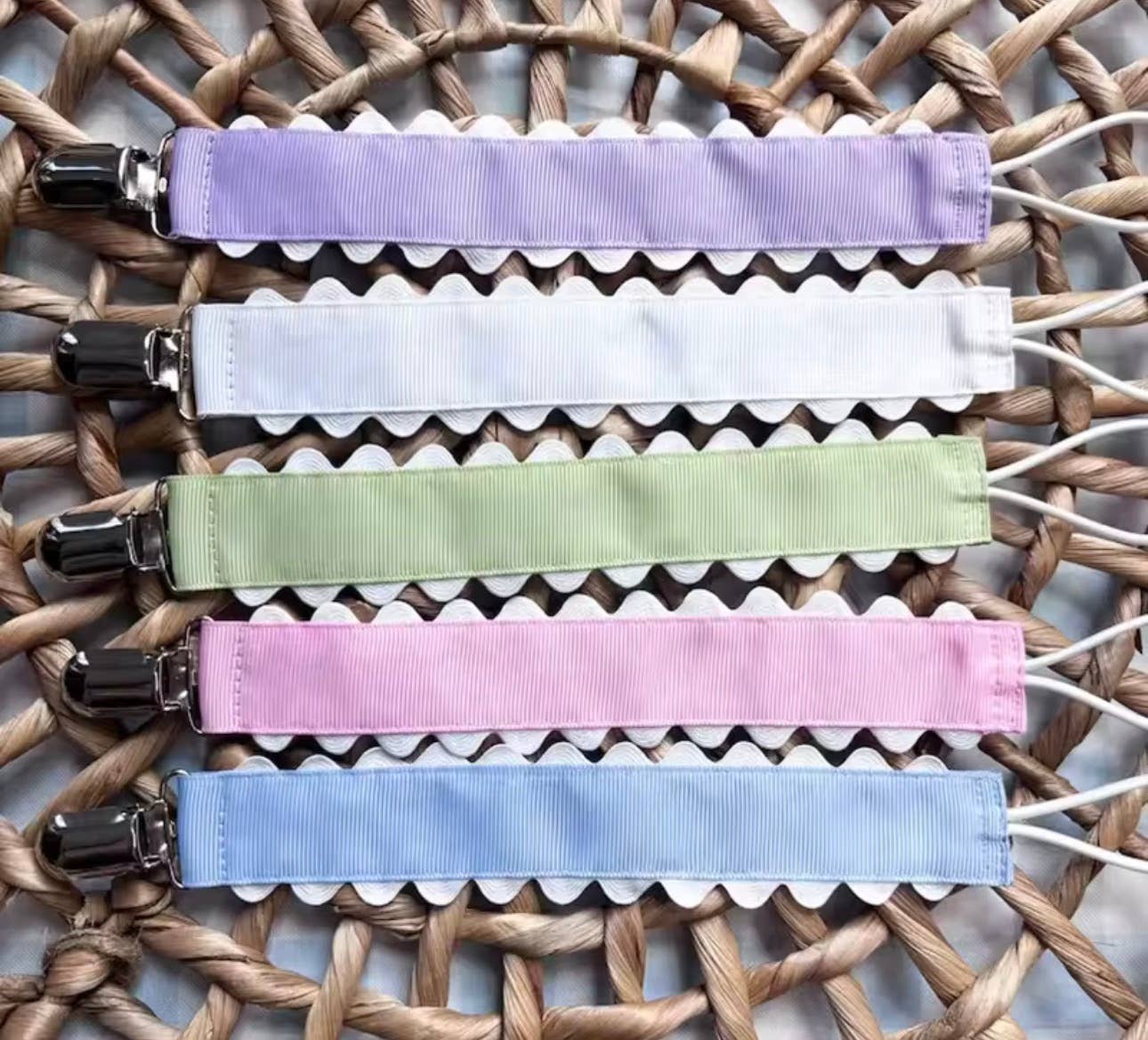 Pacifier Clip, Monogram-able Assorted Colors — Zsa Zsa & LoLLi Monogram Blanks Baby Accessories