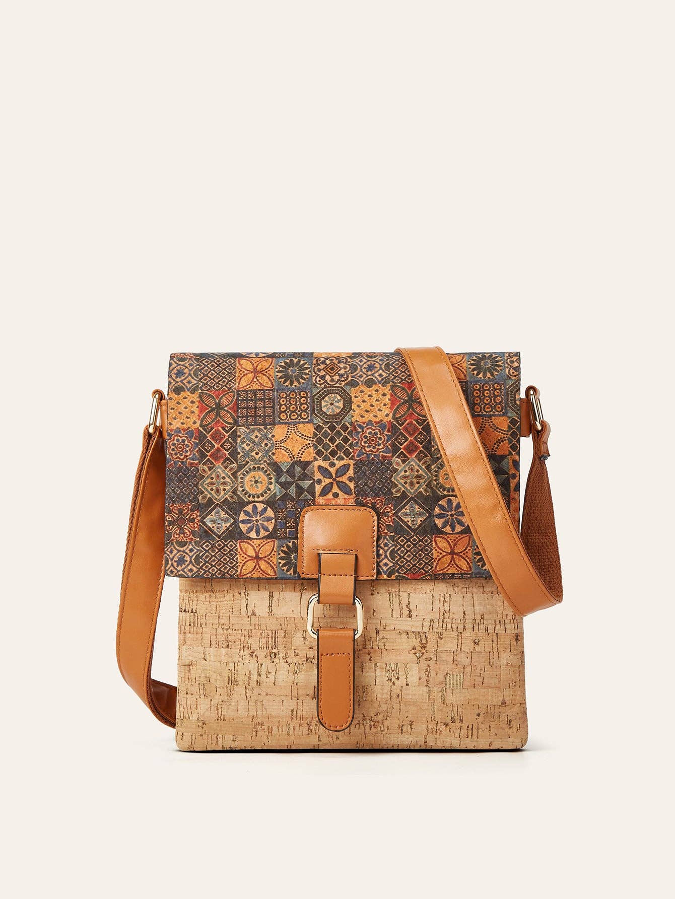 Cork Shoulder Bag Vintage Style Crossbody Bag — Golden Hour Boutique Handbag