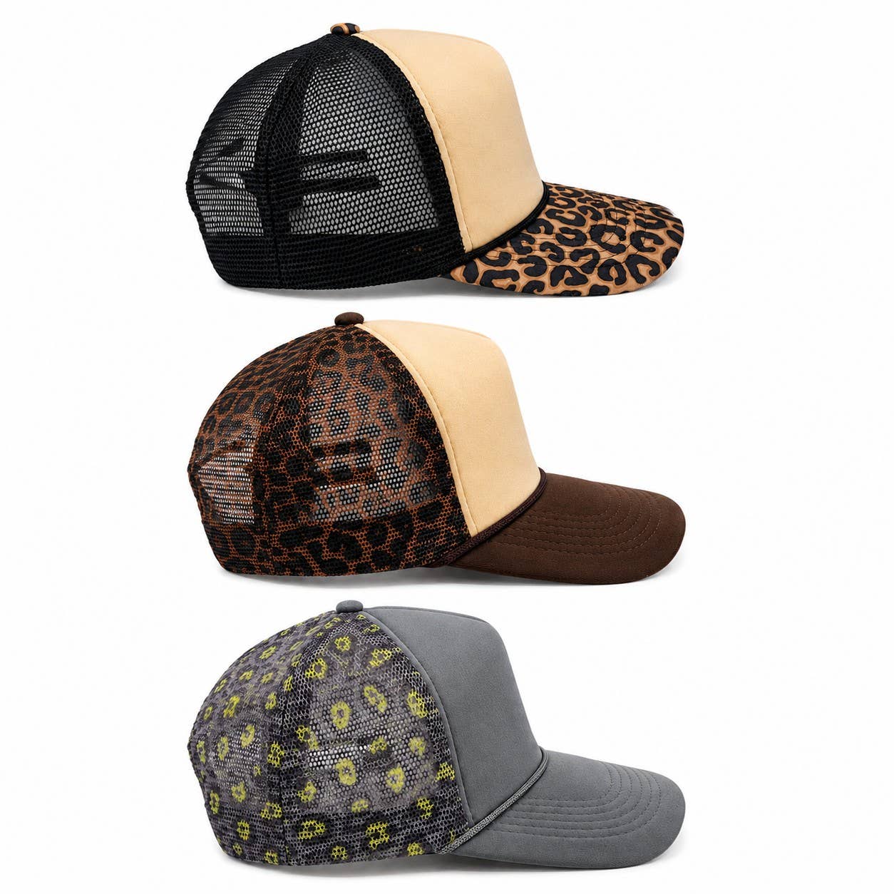 Leopard Pattern Mesh Foam Trucker Hat — Hatzzi Hats & Caps