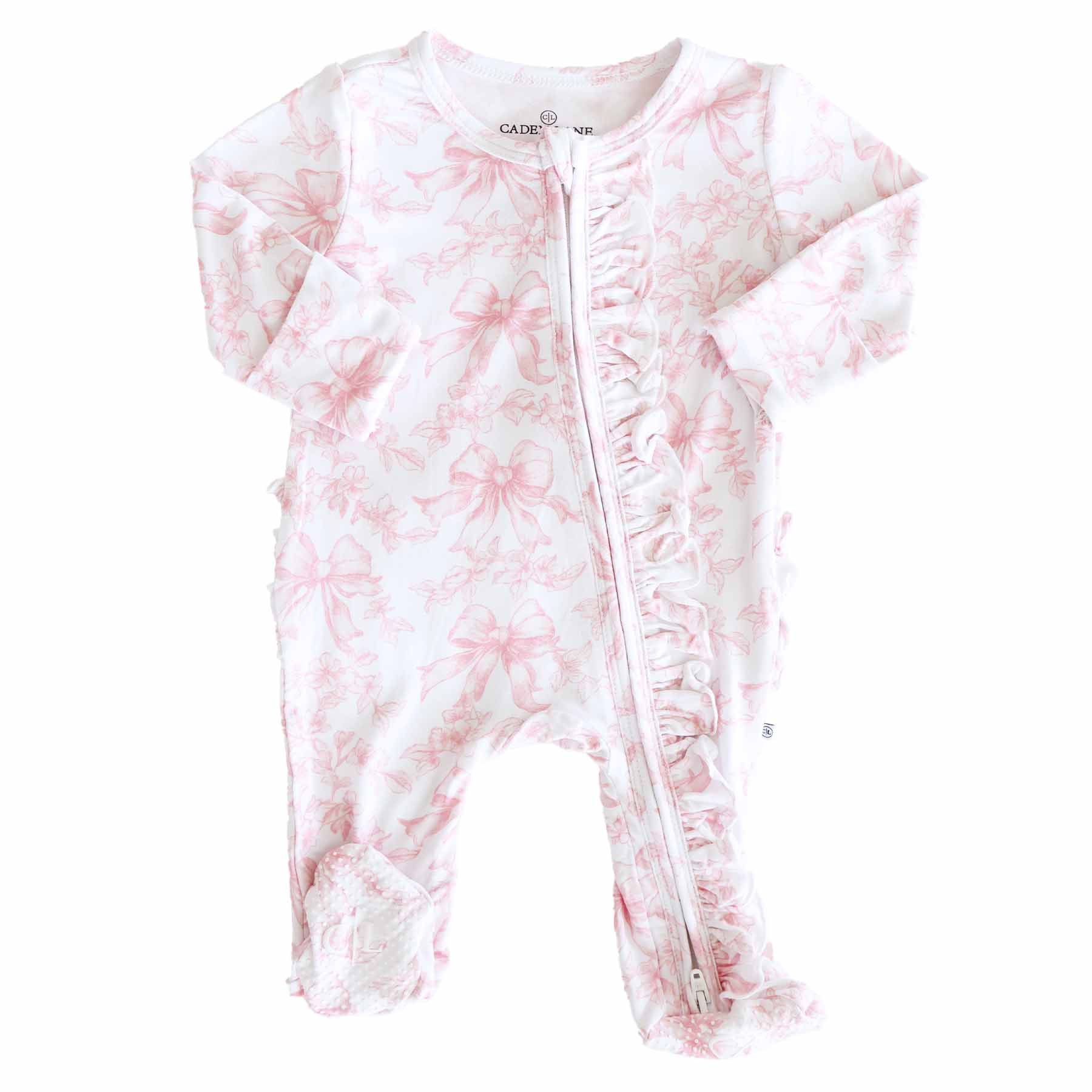 Fancy Frills Ruffle Zipper Footie — Caden Lane Baby Sleepwear