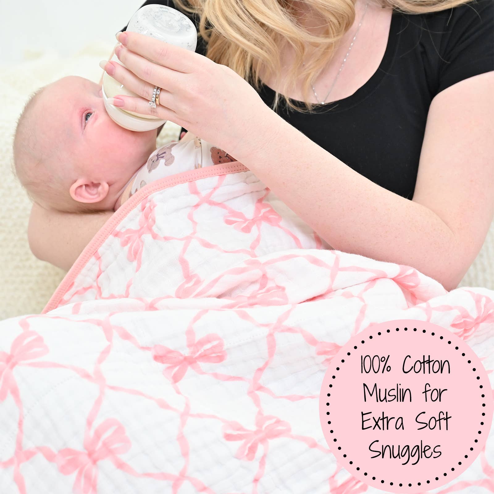 Muslin Quilt Baby & Kids Blanket Beautiful Bows — LollyBanks Baby Blanket