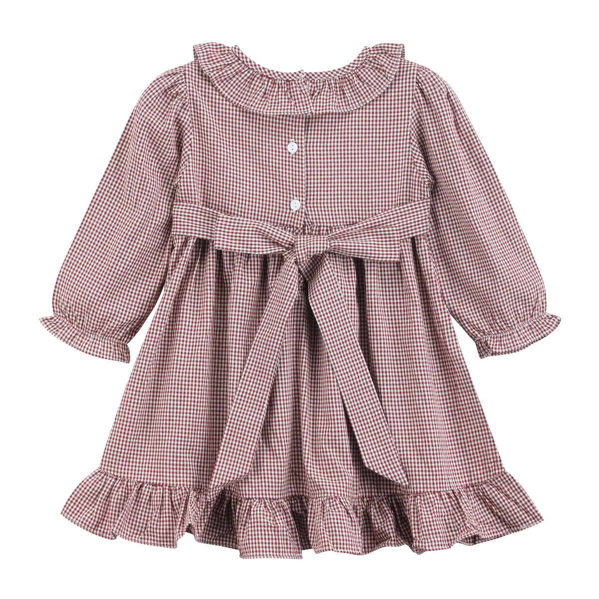 Red and Cream Gingham Farm Smocked Dress — Lil Cactus