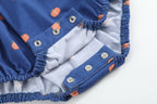Blue Pumpkin Print Knit Smocked Romper — Lil Cactus Baby & Toddler Outfits