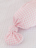 SoftSnooze™ Baby Girls Cotton Modal Pink Gingham Ruffle Knotted Sleep Gown & Bow Hat Set