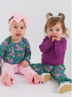 Baby Girls Plum Tart Knit Long Sleeve Ruffle Bodysuit — RuffleButts + RuggedButts Baby & Toddler Outfits