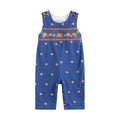Blue Pumpkin Print Knit Smocked Overalls — Lil Cactus