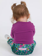 Baby Girls Plum Tart Knit Long Sleeve Ruffle Bodysuit — RuffleButts + RuggedButts Baby & Toddler Outfits