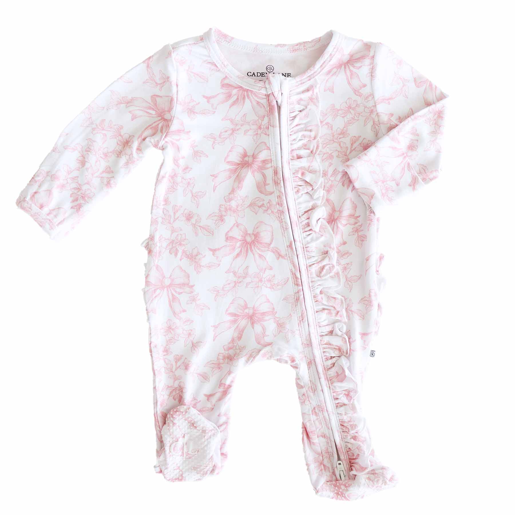 Fancy Frills Ruffle Zipper Footie — Caden Lane Baby Sleepwear