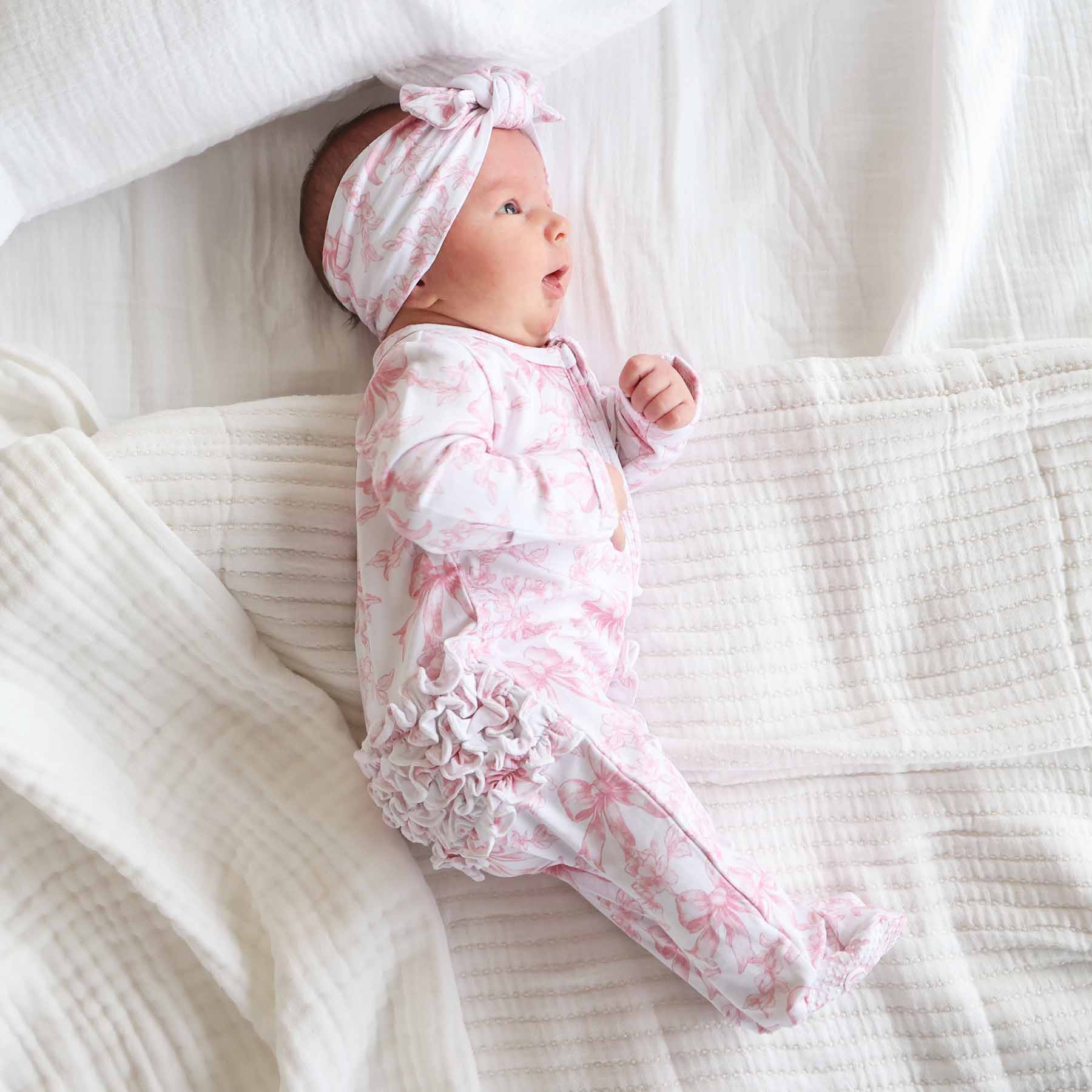 Fancy Frills Ruffle Zipper Footie — Caden Lane Baby Sleepwear