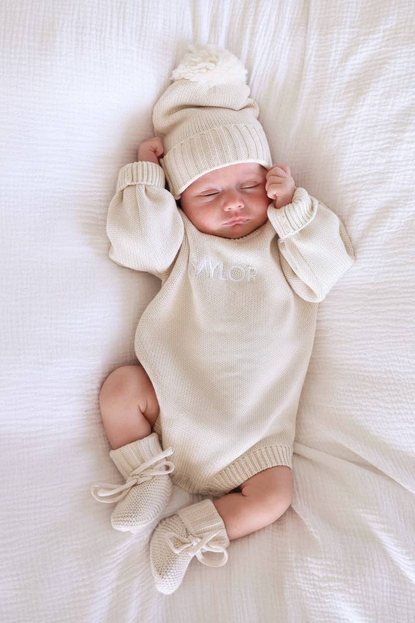 Knit Baby Booties | Ash — Caden Lane Baby Accessories