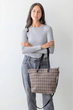 Retro Plaid Tote / Shoulder Bag