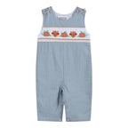 Light Blue Pinstripe Turkey Smocked Overalls — Lil Cactus Baby & Toddler Outfits