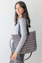 Retro Plaid Tote / Shoulder Bag