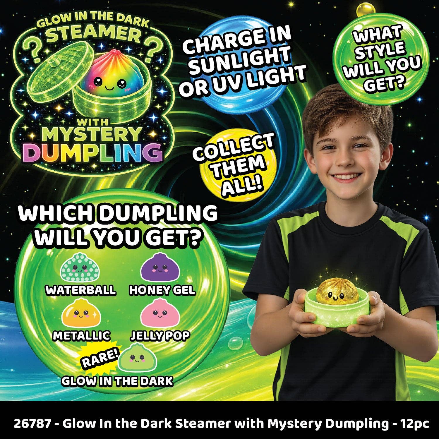 Glow-in-the-Dark Mystery Dumpling Squishy Toy — Novelty Brands