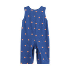 Blue Pumpkin Print Knit Smocked Overalls — Lil Cactus