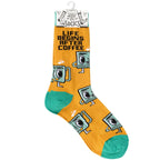 Life Begins After Coffee Socks - Premium Socks from Primitives by Kathy - Just $11.50! Shop now at Pat's Monograms