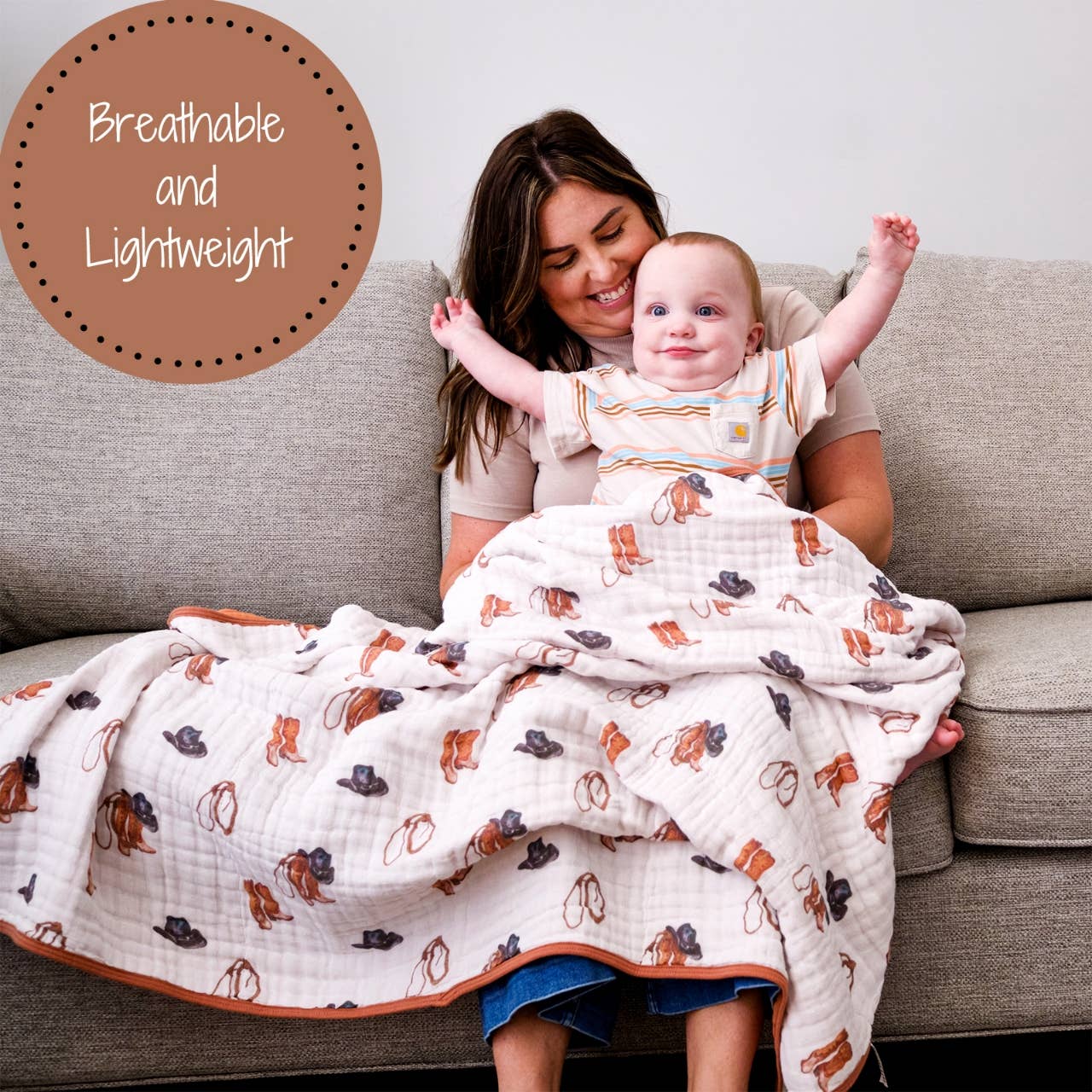 Muslin Quilt Baby & Kids Blanket Better in Boots — LollyBanks Baby Blanket