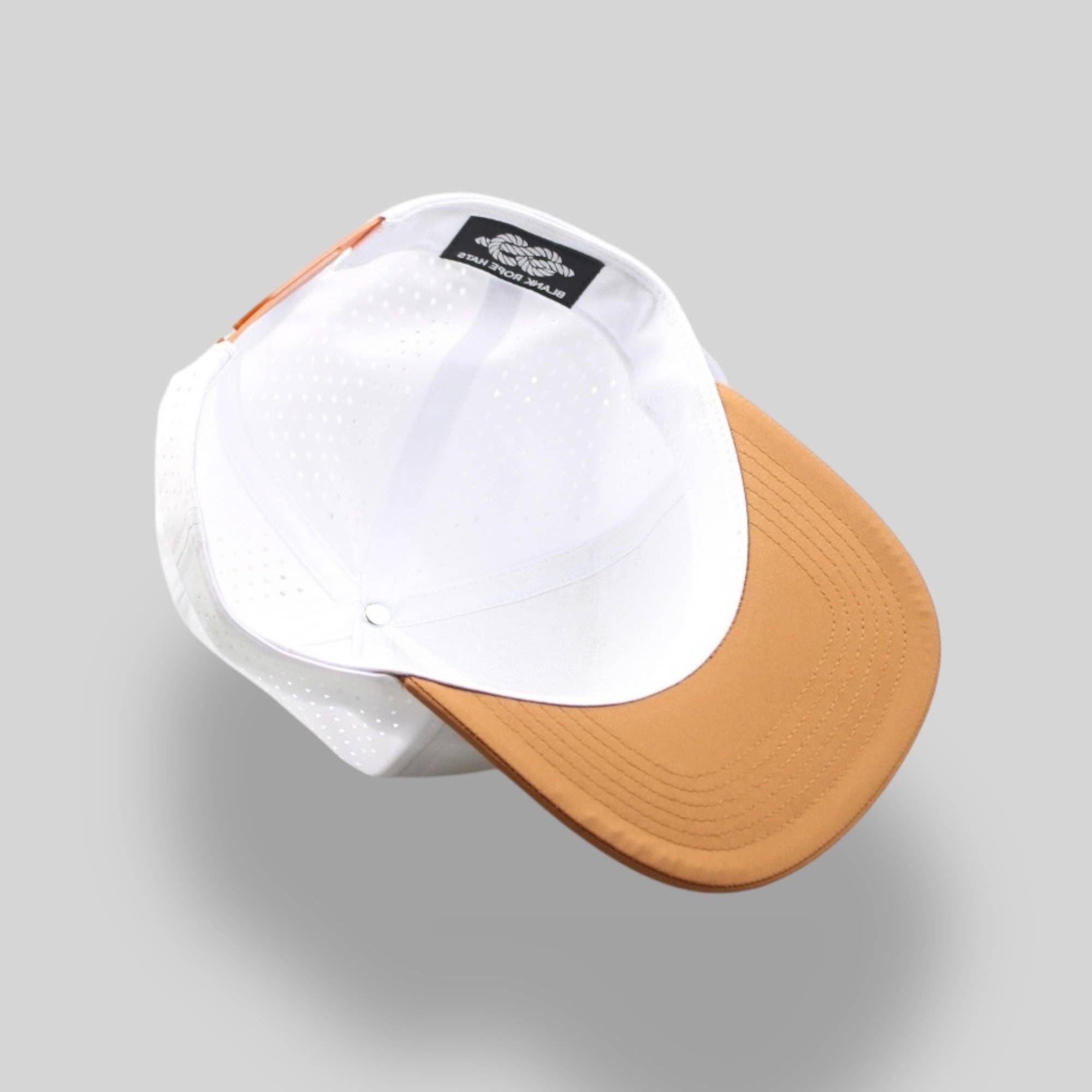 Perforated Structured White-Burnt Orange / White-Orange Rope - XL — Blank Rope Hats Hats & Caps