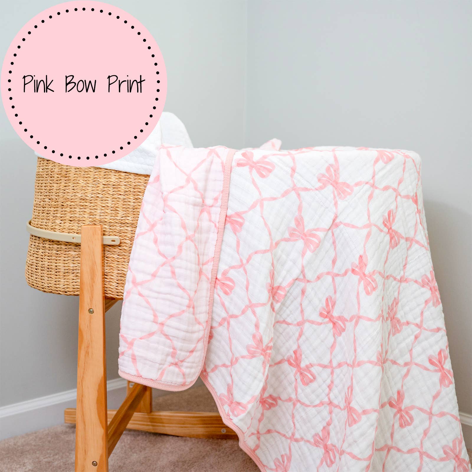 Muslin Quilt Baby & Kids Blanket Beautiful Bows — LollyBanks Baby Blanket
