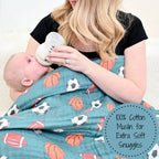 Muslin Quilt Baby & Kids Blanket Little Athlete Sporty — LollyBanks Baby Blanket