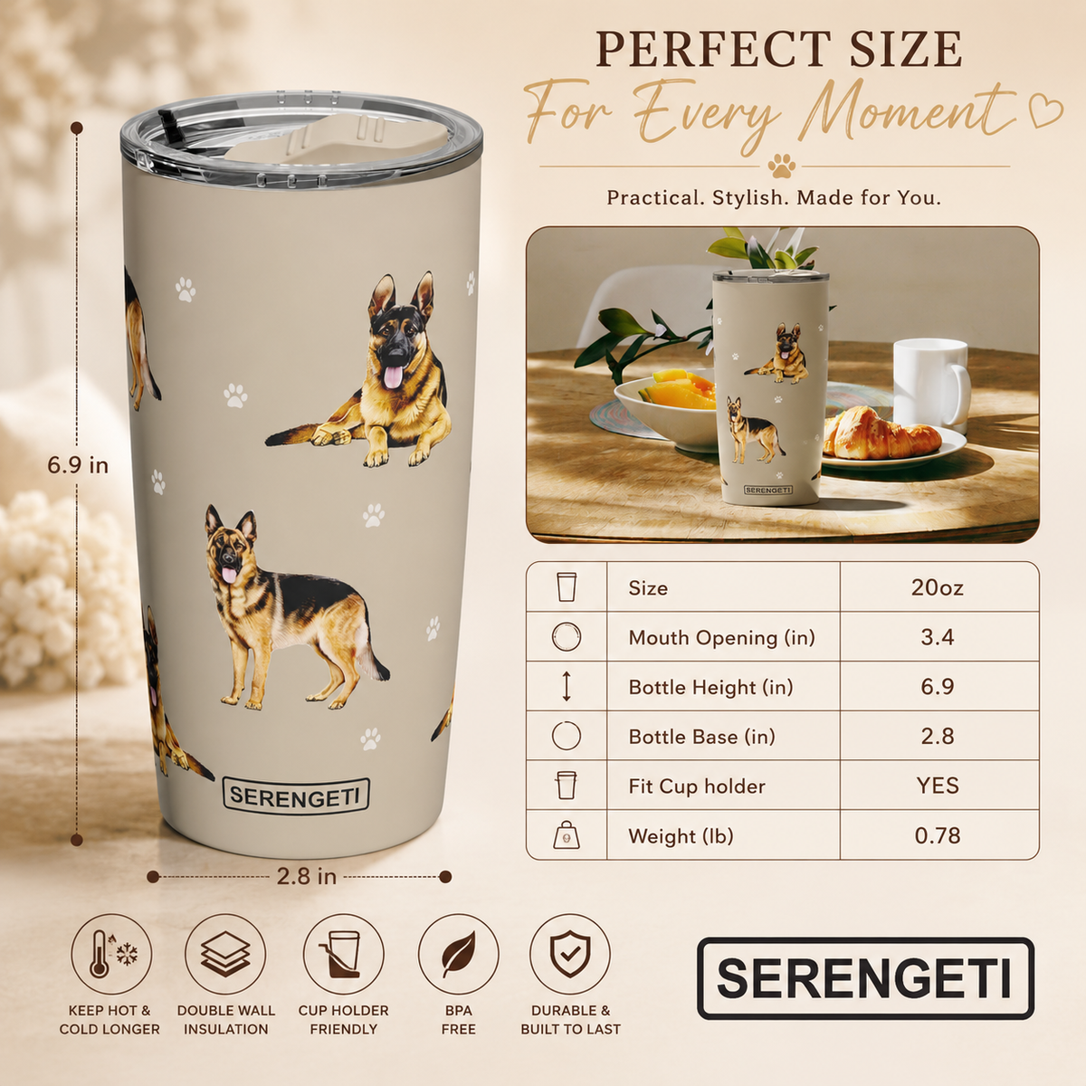 Golden Retriever Purple Serengeti Tumblers — E&S Pets