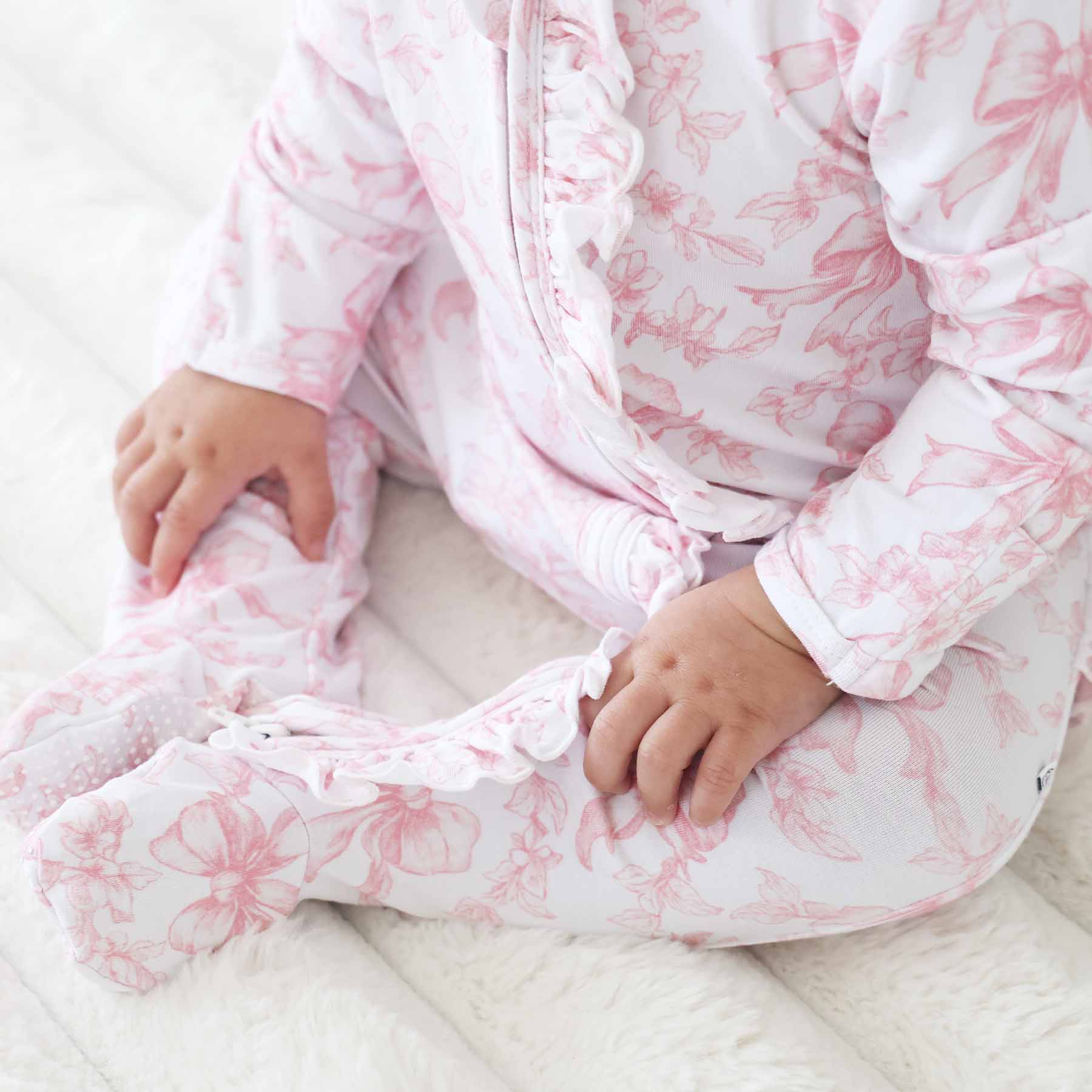Fancy Frills Ruffle Zipper Footie — Caden Lane Baby Sleepwear