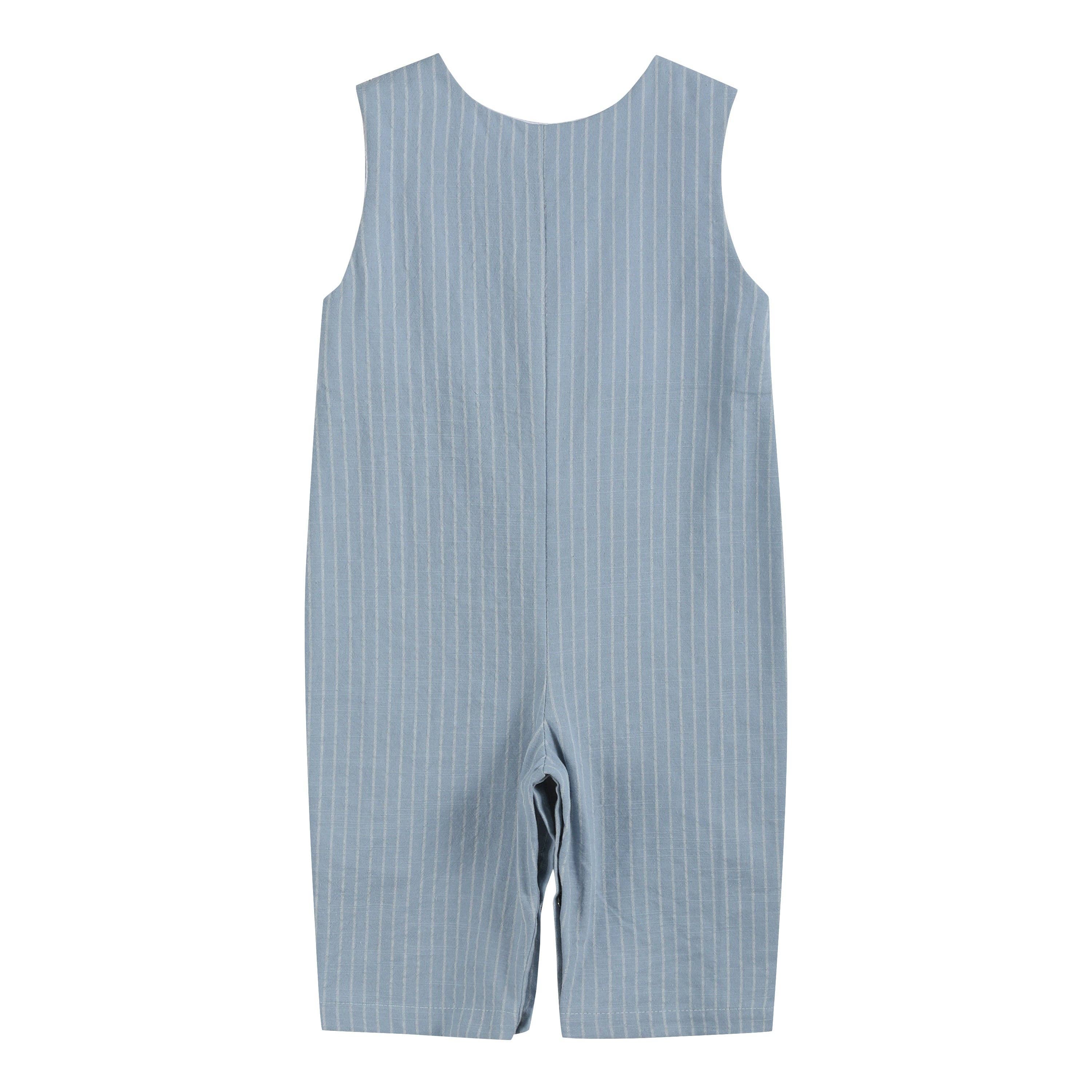 Light Blue Pinstripe Turkey Smocked Overalls — Lil Cactus Baby & Toddler Outfits
