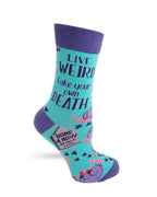 Live Weird, Fake Your Own Death Possum Women's Crew Socks — Fabdaz