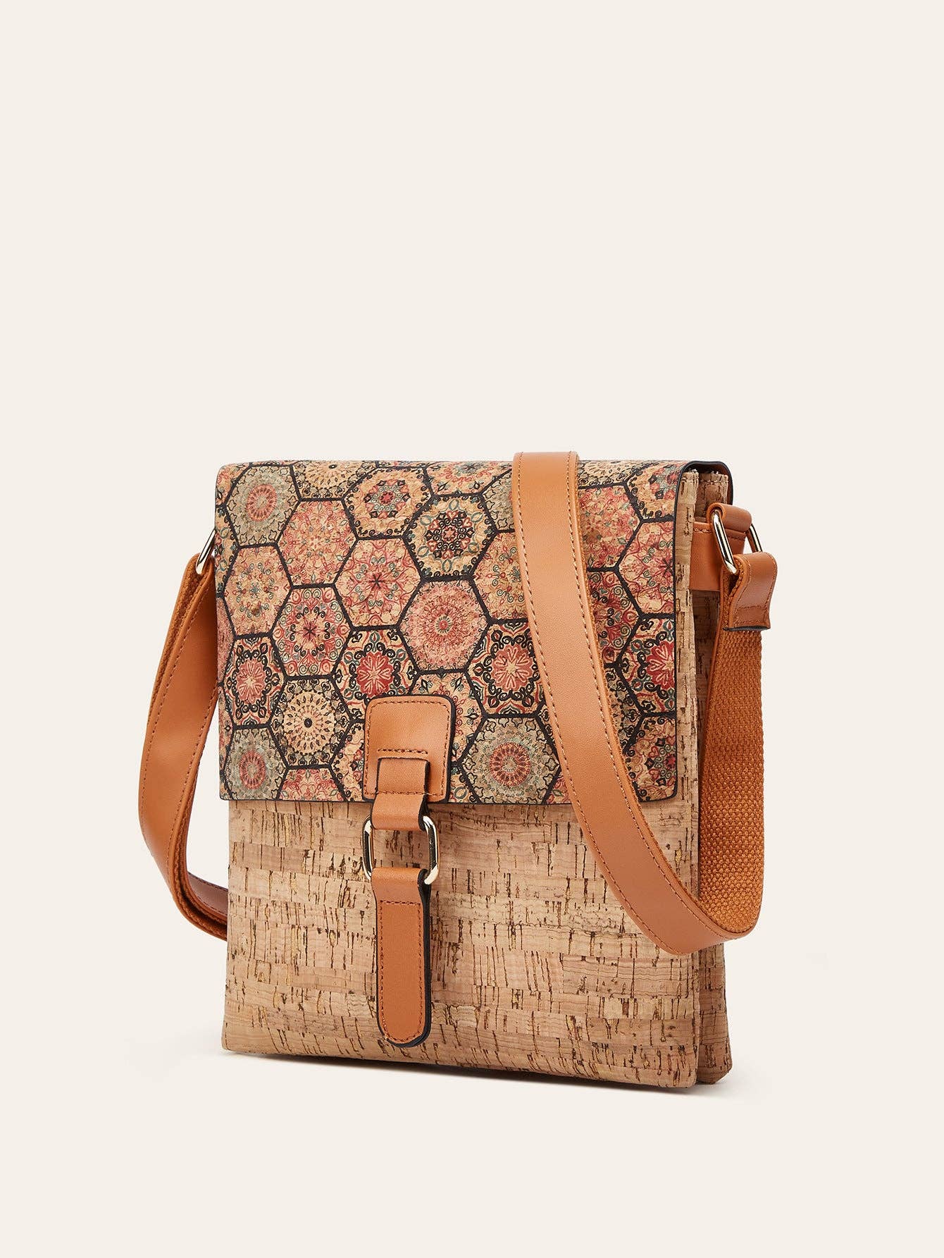 Cork Shoulder Bag Vintage Style Crossbody Bag — Golden Hour Boutique Handbag