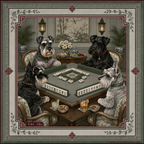 All Paws, No Pause Mahjong Mat | Schnauzer | Paws & Tiles Collection - PREORDER — Told in Tiles