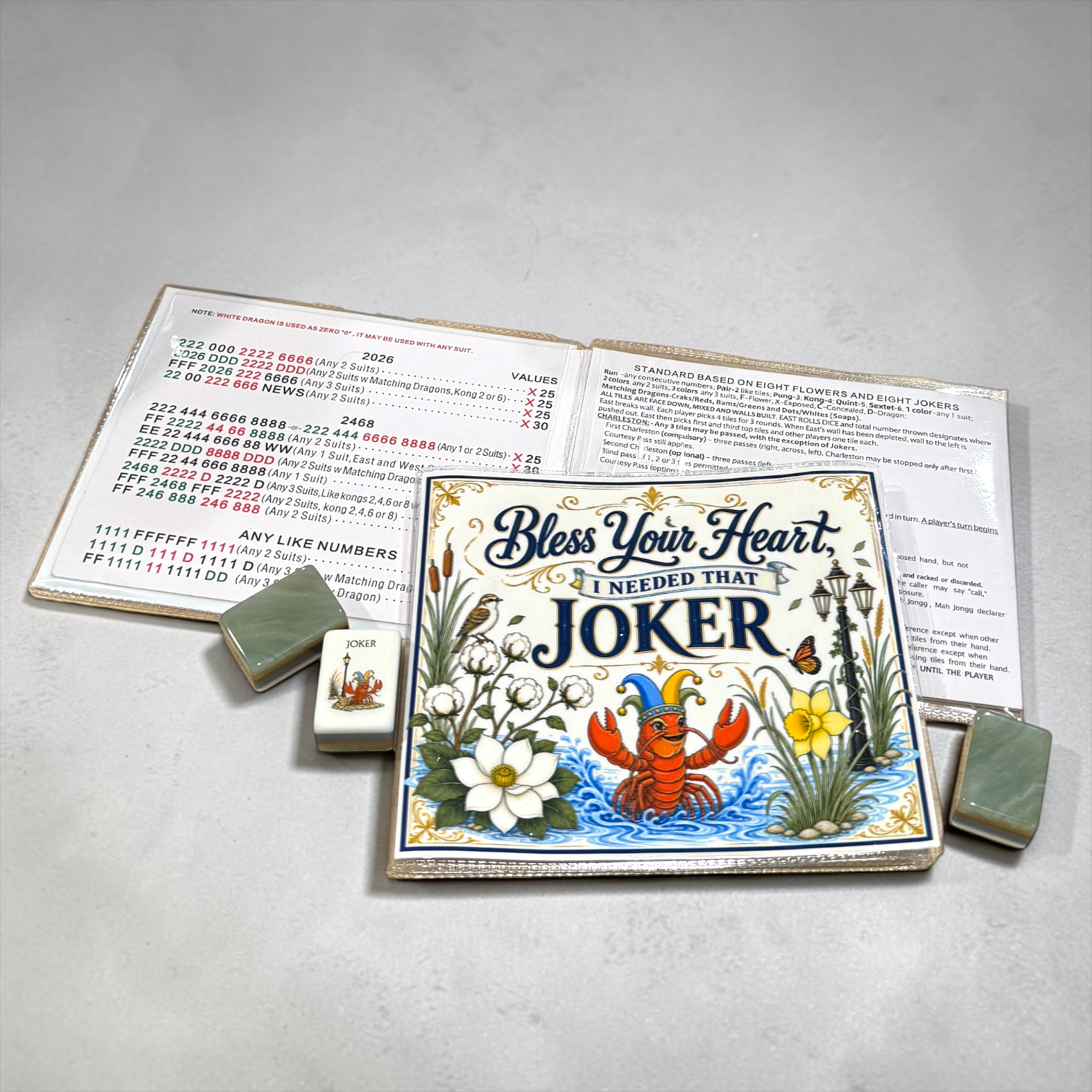 Bless Your Heart, I Needed That Joker — Large NMJL Card Holder — Told in Tiles Mahjong