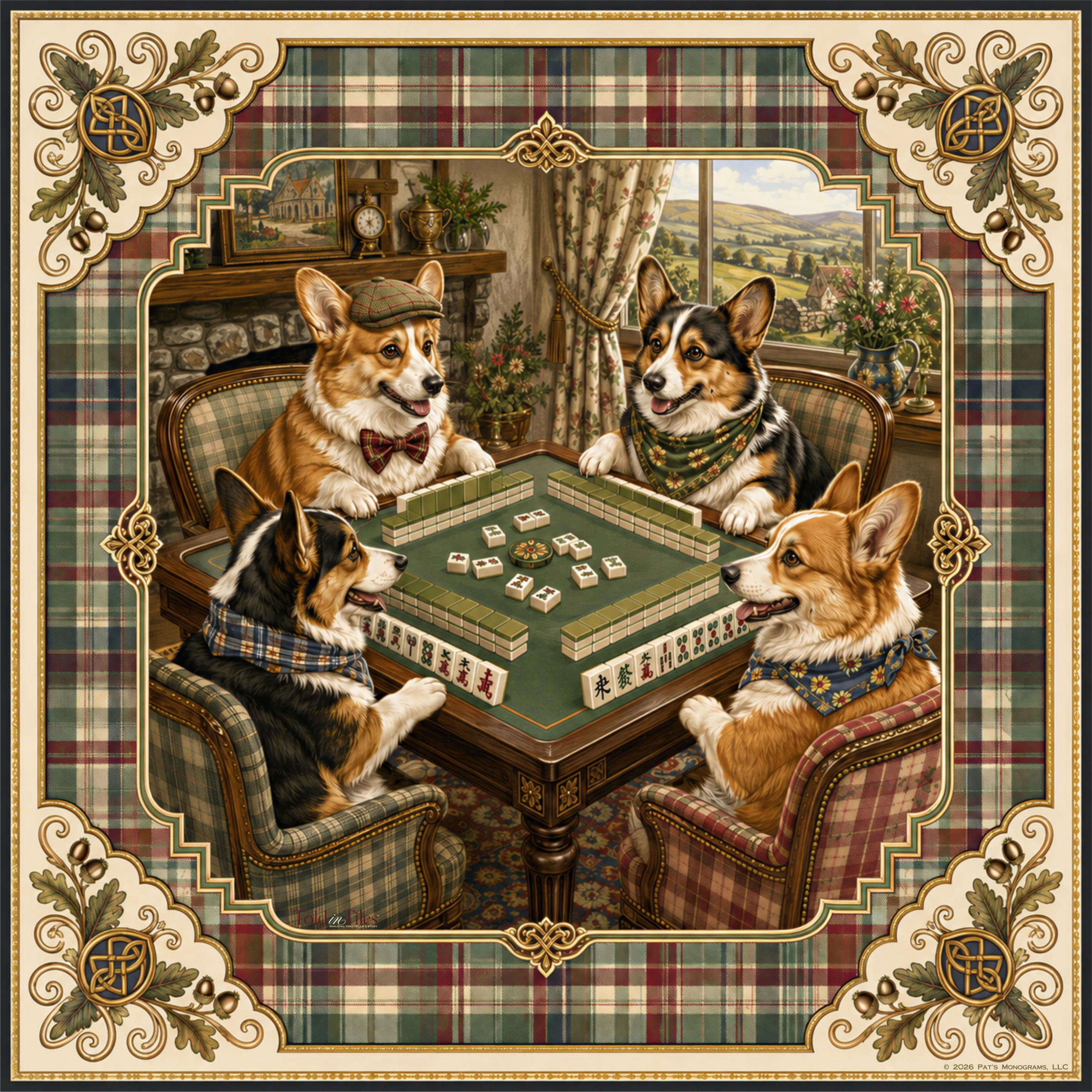 The Corgi Cottage Mahjong Mat | Paws & Tiles Collection - PREORDER — Told in Tiles