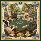 Garden District Mahjong Mat | French Bulldogs | Paws & Tiles Collection - PREORDER — Told in Tiles