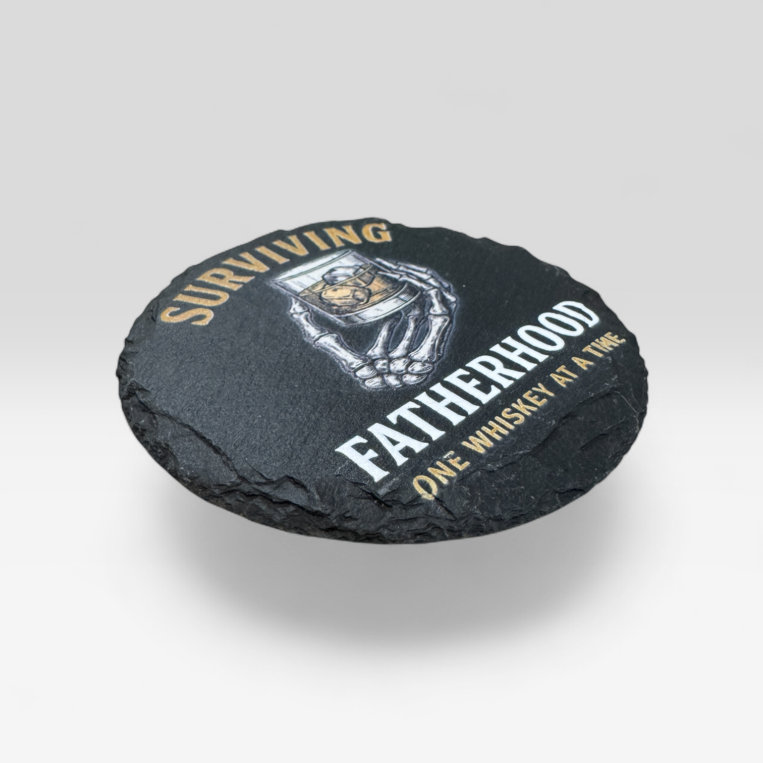 Surviving Fatherhood Slate Coaster - Premium barware from Pat's Monograms - Just $6.50! Shop now at Pat's Monograms