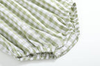 Sage Green Gingham Pumpkin Smocked Romper — Lil Cactus Baby & Toddler Outfits