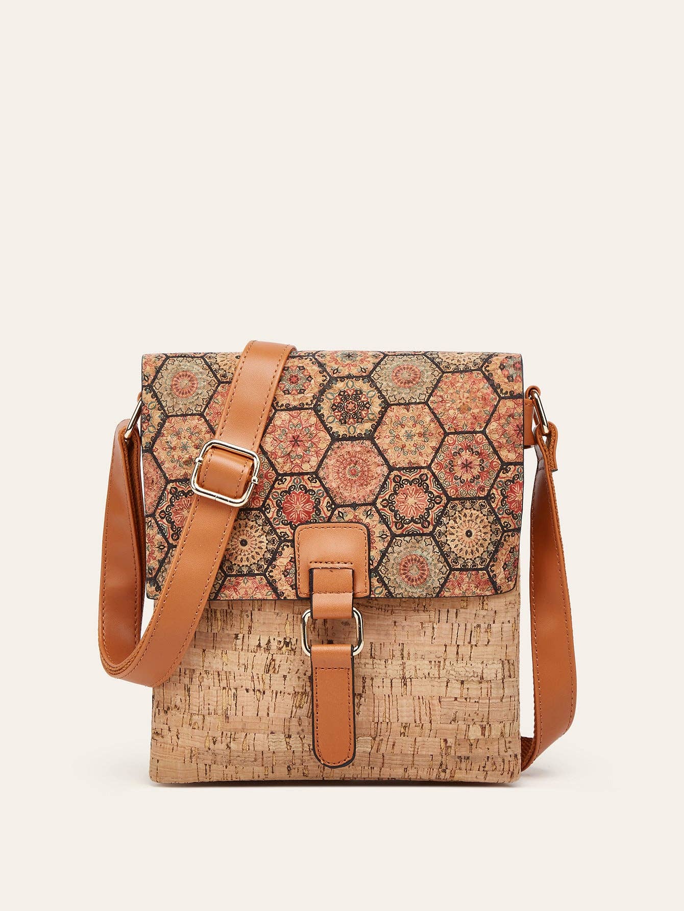 Cork Shoulder Bag Vintage Style Crossbody Bag — Golden Hour Boutique Handbag