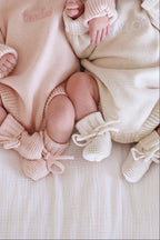 Knit Baby Booties | Ash — Caden Lane Baby Accessories