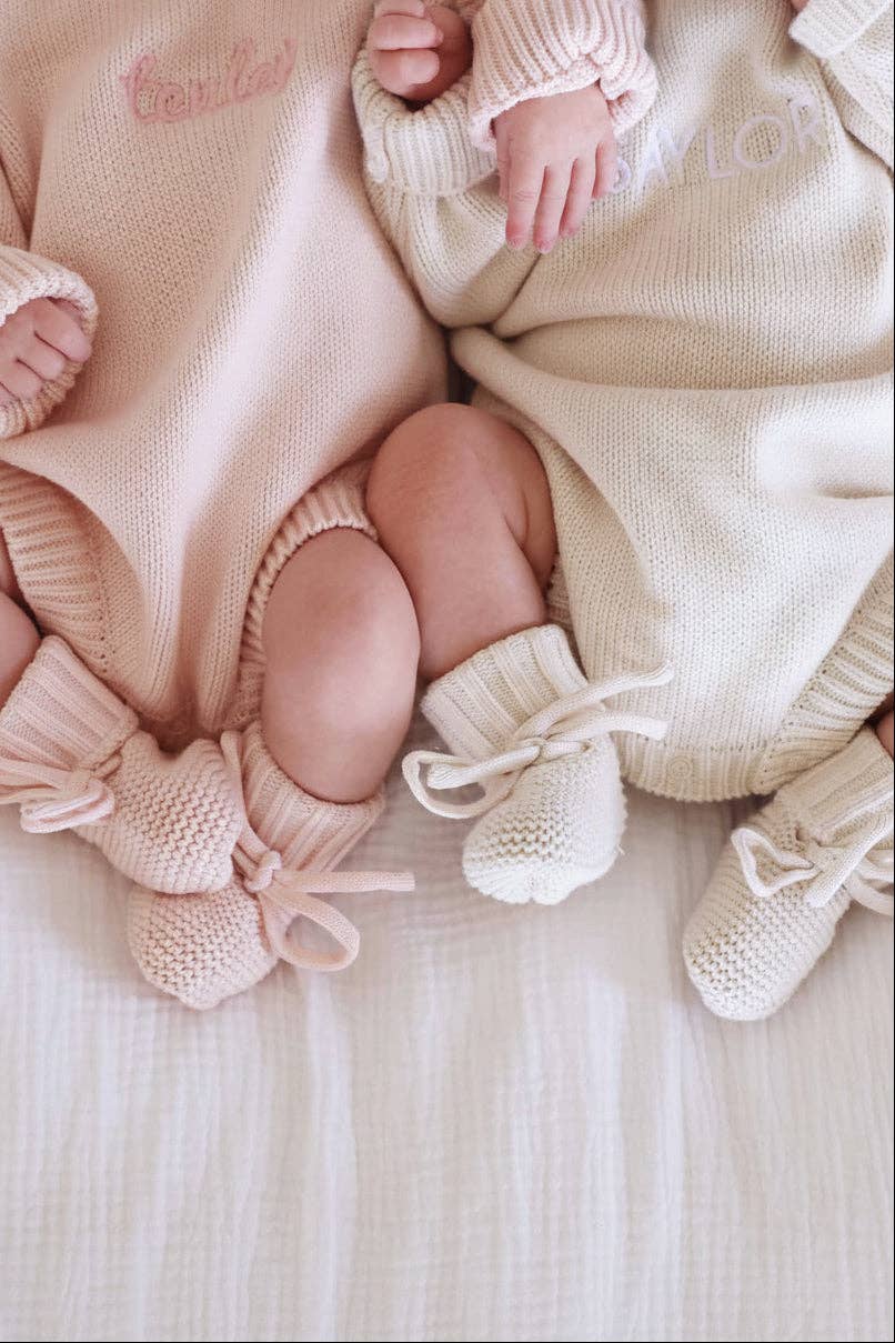 Knit Baby Booties | Ash — Caden Lane Baby Accessories