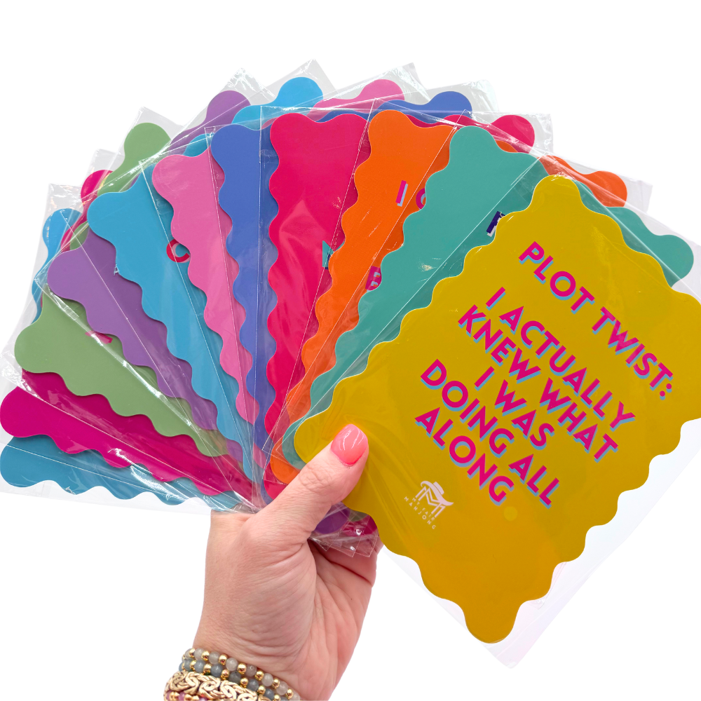 My Fair Mahjong shuffle card scalloped edges bright color design