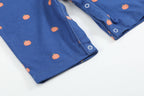 Blue Pumpkin Print Knit Smocked Overalls — Lil Cactus
