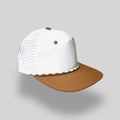Perforated Structured White-Burnt Orange / White-Orange Rope - XL — Blank Rope Hats Hats & Caps